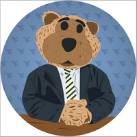 a cartoon bear in a suit
